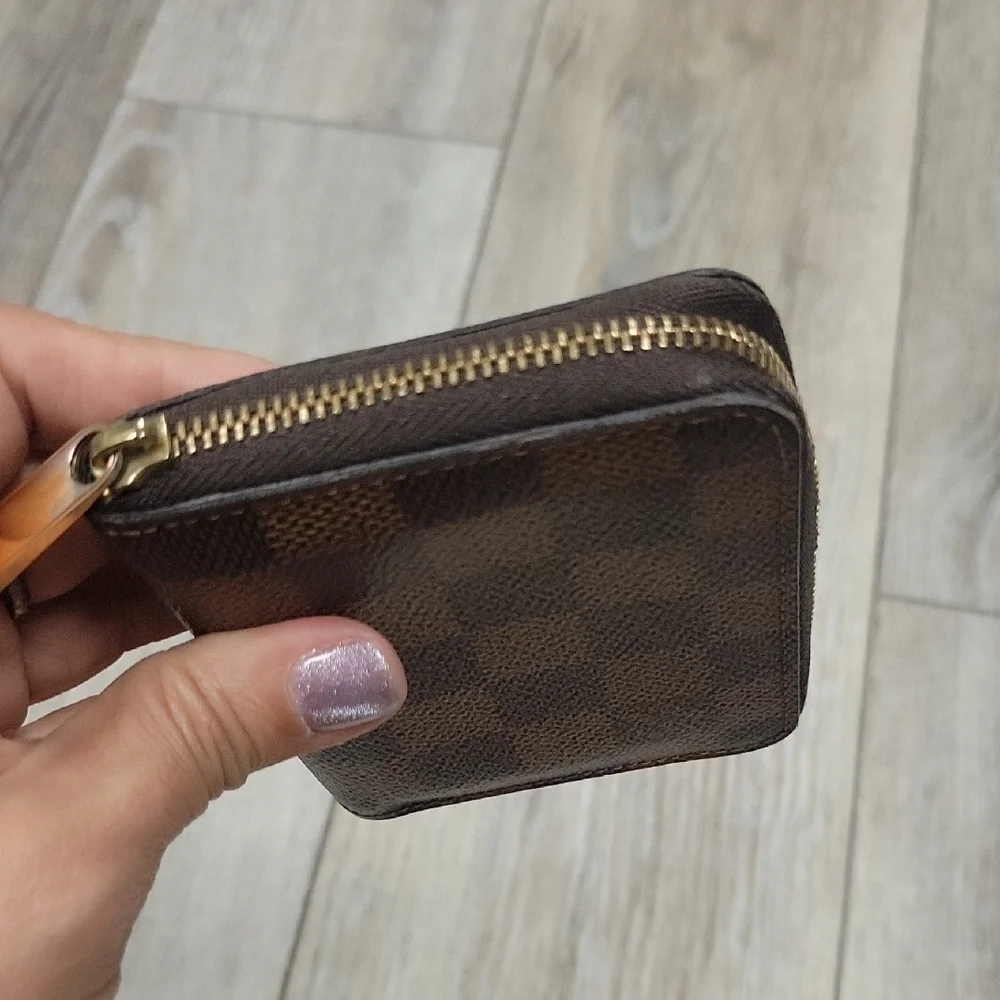 Louis Vuitton Damier Ebene Checkered Zippy Coin Purse